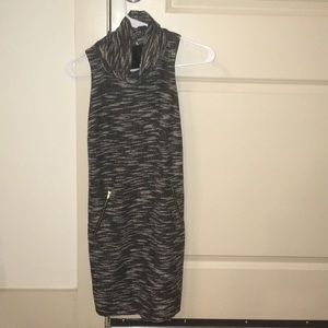 Textured Sleeveless Cowl Dress